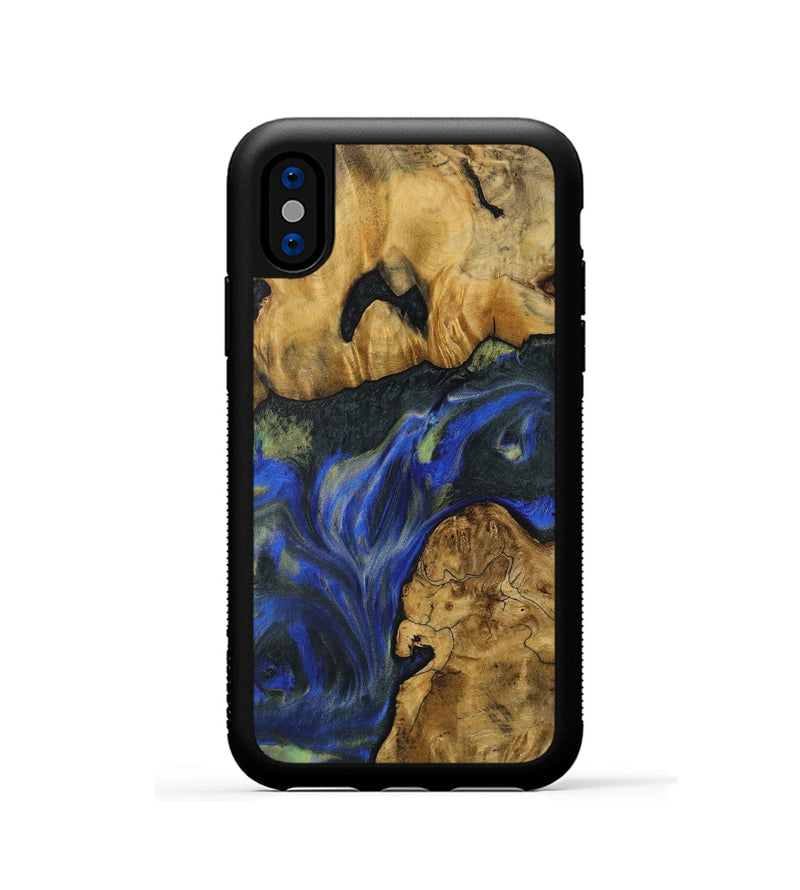 iPhone Xs Wood Phone Case - Muire (Blue, 731305)