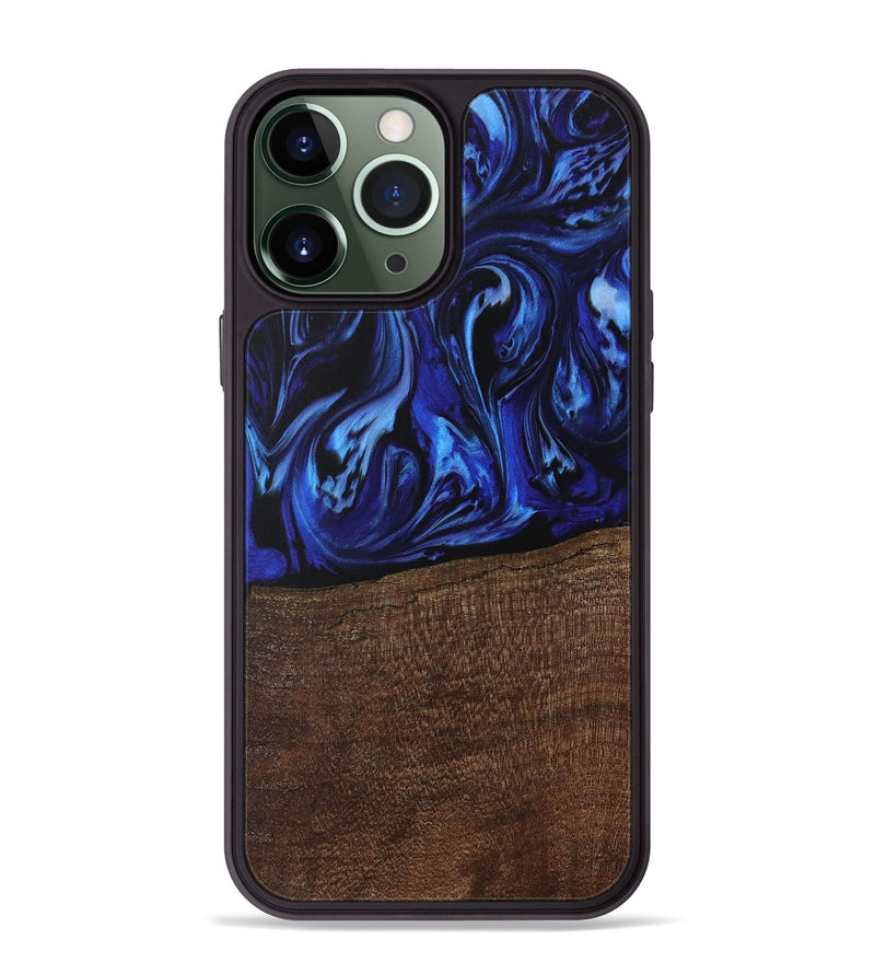 iPhone 13 Pro Max Wood Phone Case - Henery (Blue, 731307)