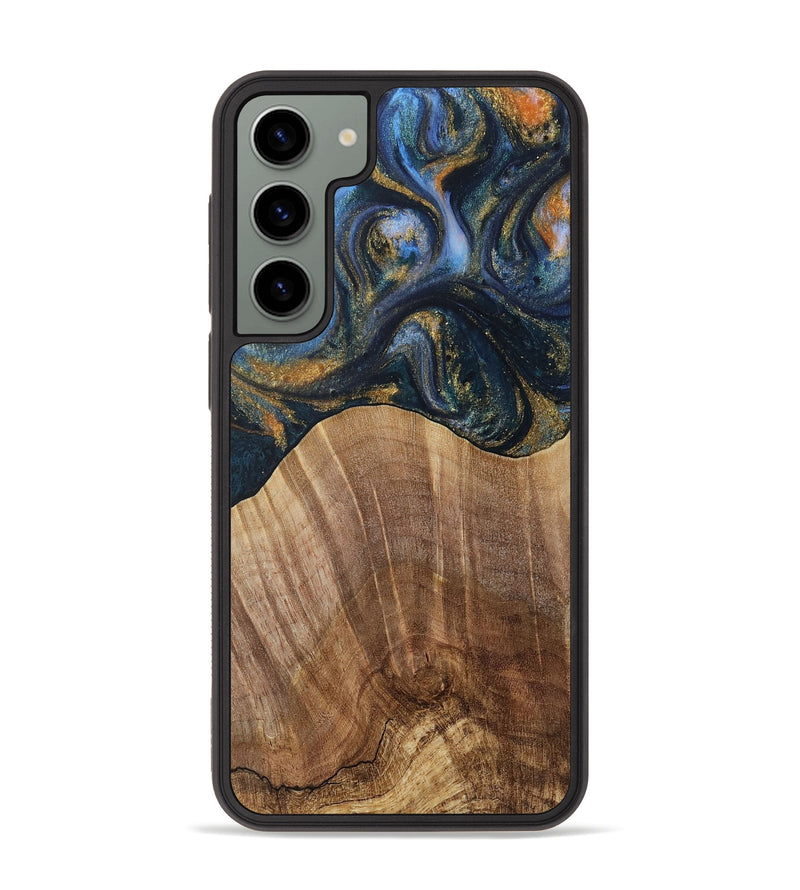 Galaxy S23 Plus Wood Phone Case - Lydie (Teal & Gold, 731308)