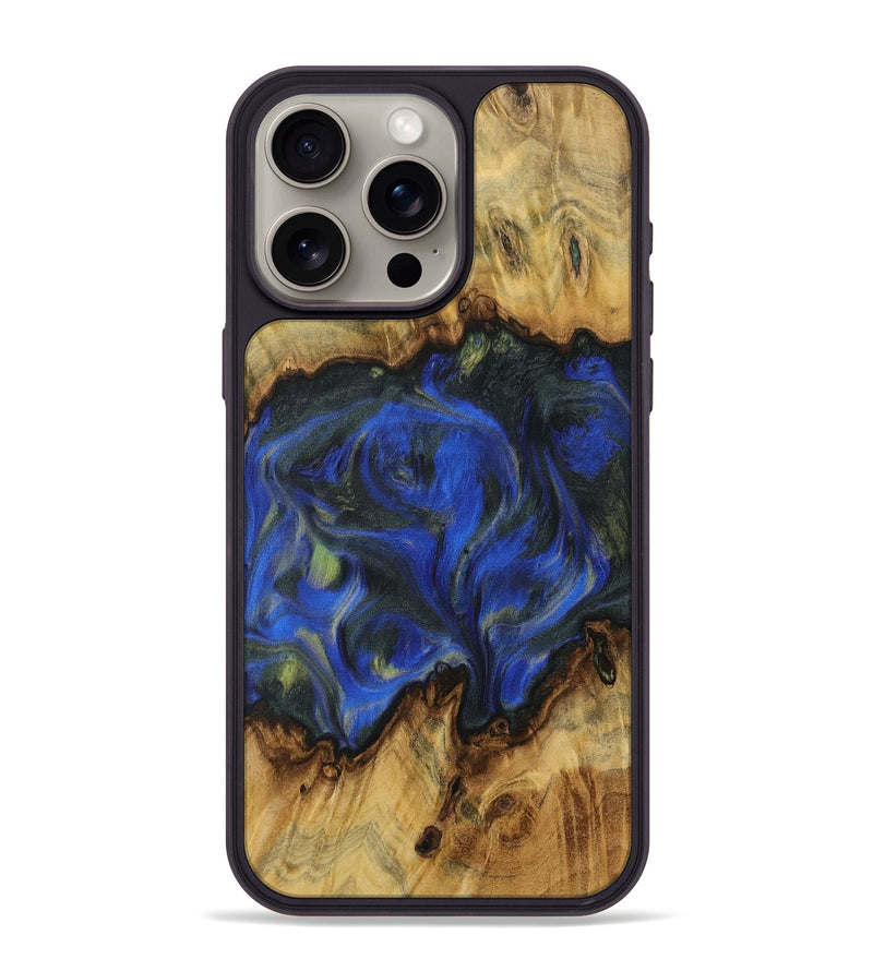 iPhone 15 Pro Max Wood Phone Case - Gilman (Blue, 731309)