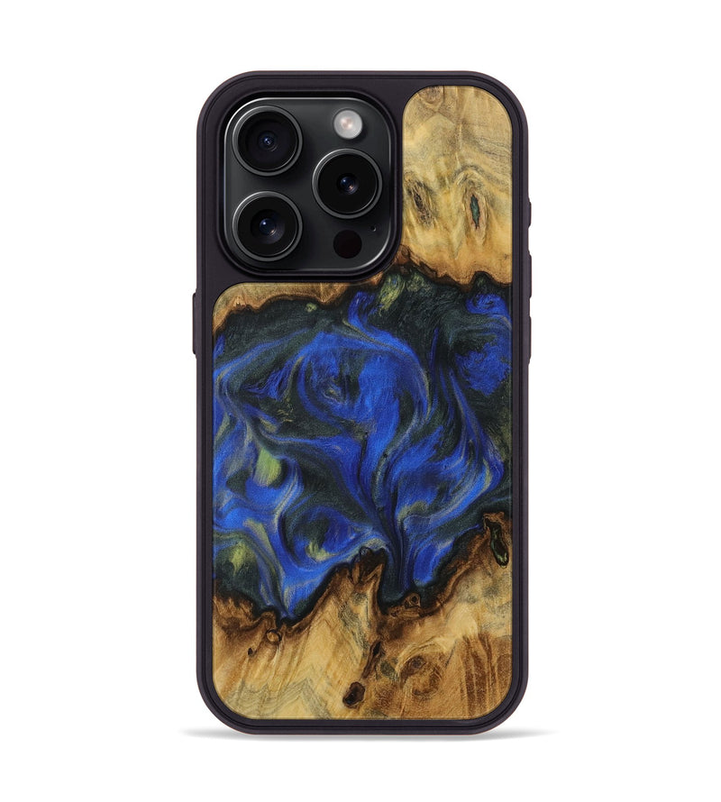 iPhone 15 Pro Wood Phone Case - Gilman (Blue, 731309)