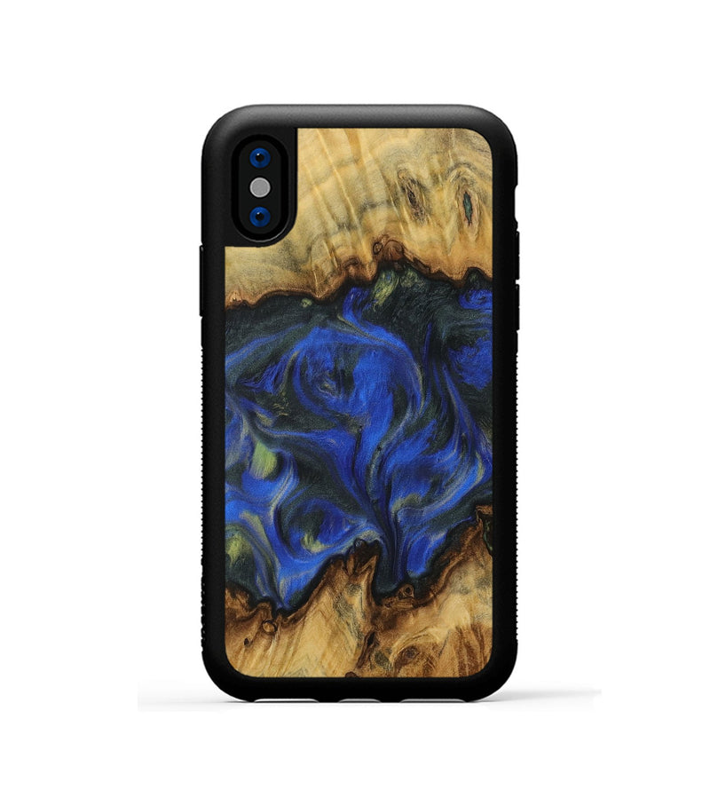 iPhone Xs Wood Phone Case - Gilman (Blue, 731309)