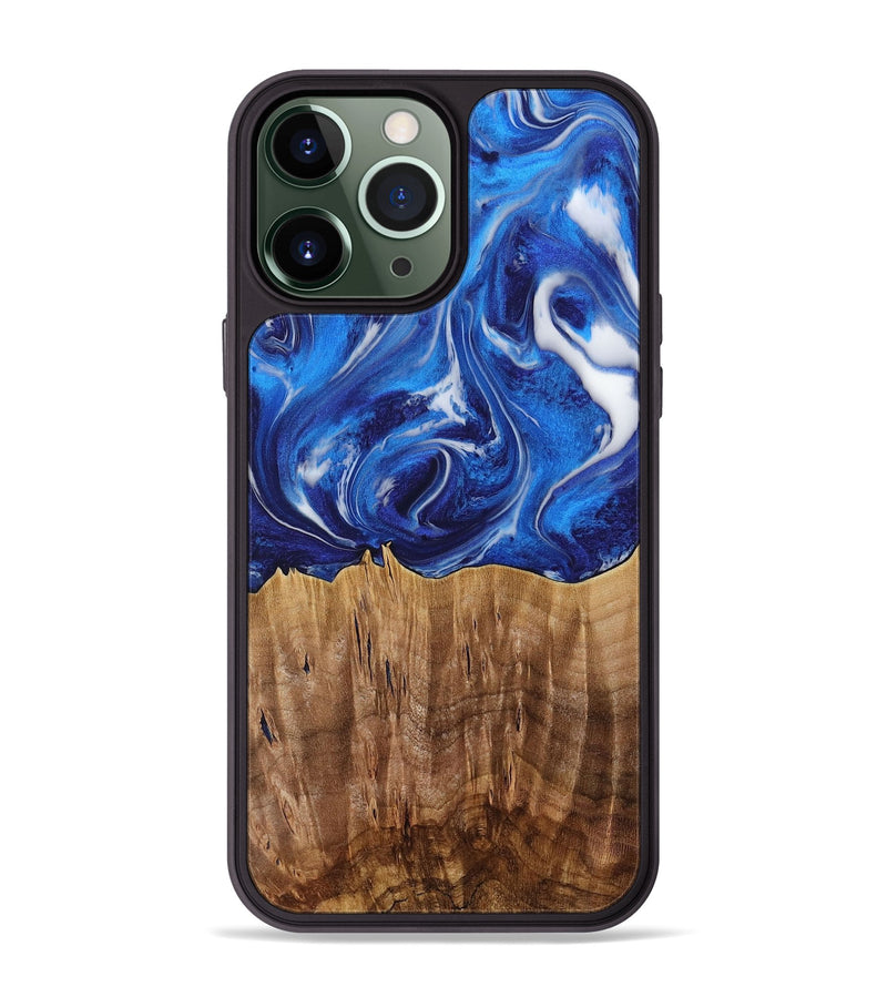 iPhone 13 Pro Max Wood Phone Case - Weringh (Blue, 731310)