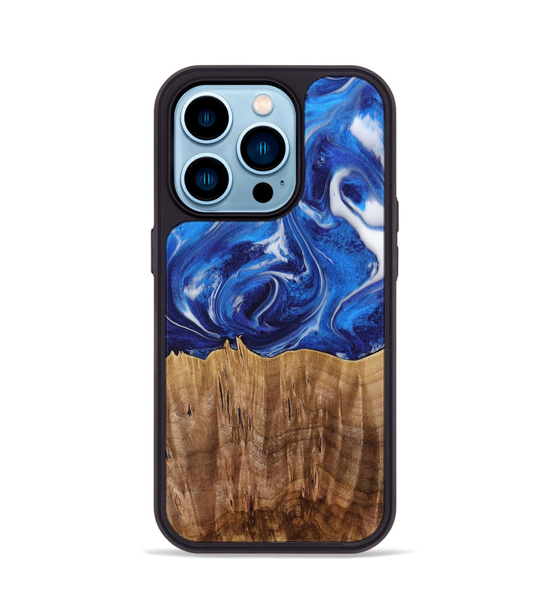 iPhone 14 Pro Wood Phone Case - Weringh (Blue, 731310)