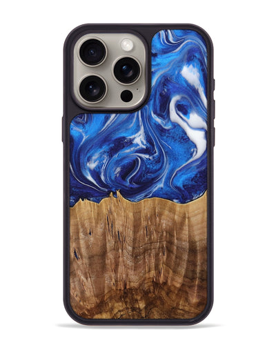 iPhone 15 Pro Max Wood Phone Case - Weringh (Blue, 731310)