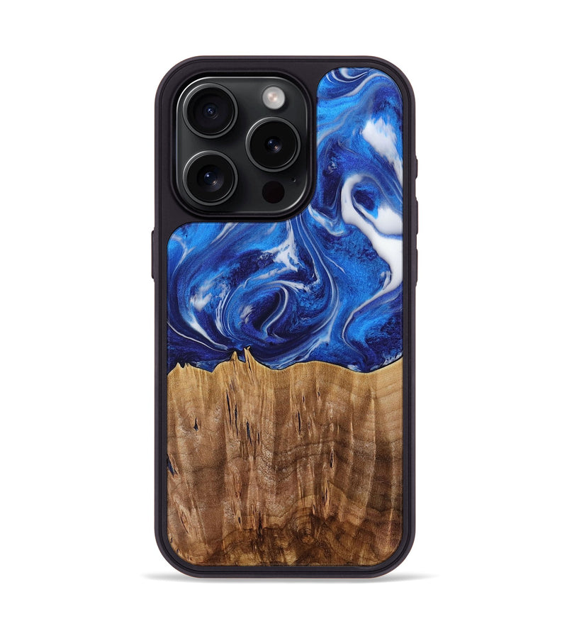 iPhone 15 Pro Wood Phone Case - Weringh (Blue, 731310)