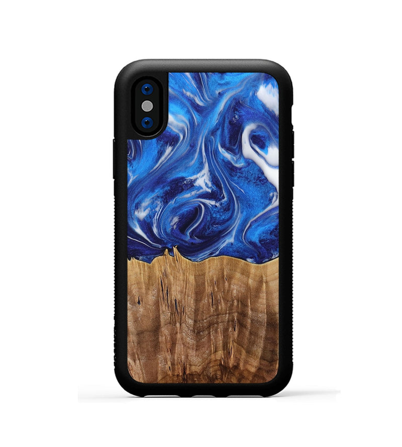 iPhone Xs Wood Phone Case - Weringh (Blue, 731310)