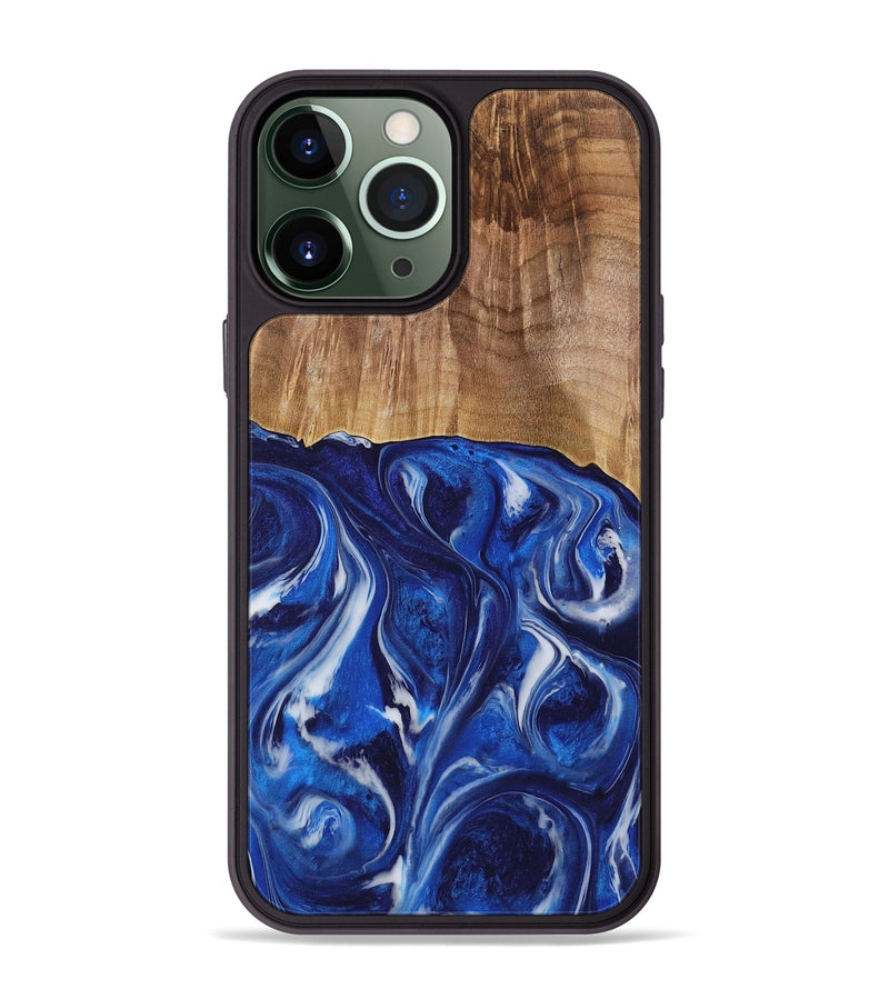 iPhone 13 Pro Max Wood Phone Case - Elissa (Blue, 731315)