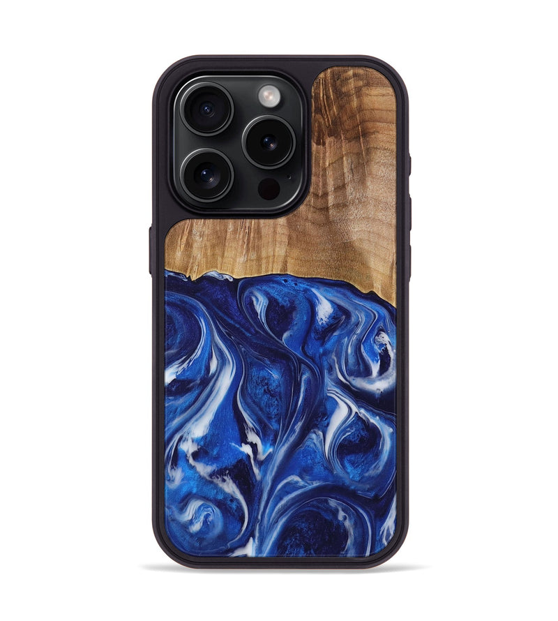 iPhone 15 Pro Wood Phone Case - Elissa (Blue, 731315)