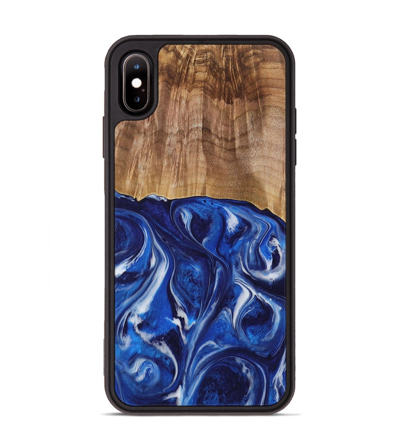 iPhone Xs Max Wood Phone Case - Elissa (Blue, 731315)