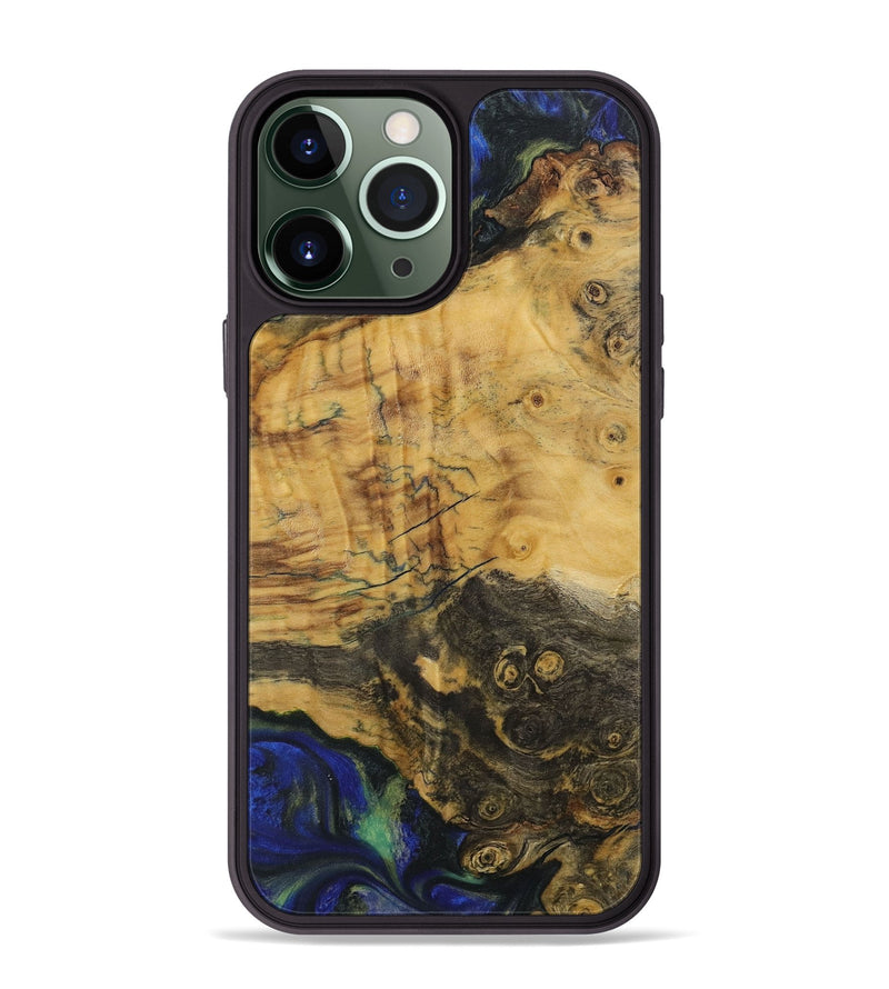 iPhone 13 Pro Max Wood Phone Case - Raju (Blue, 731317)