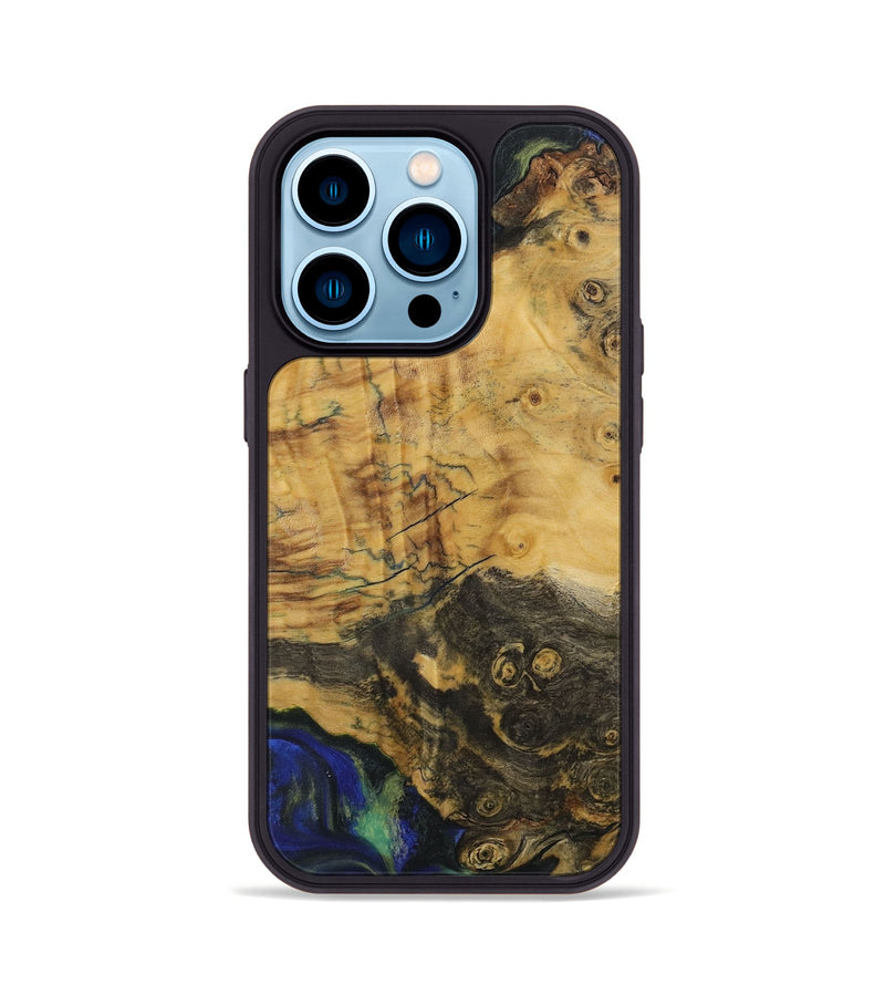 iPhone 14 Pro Wood Phone Case - Raju (Blue, 731317)