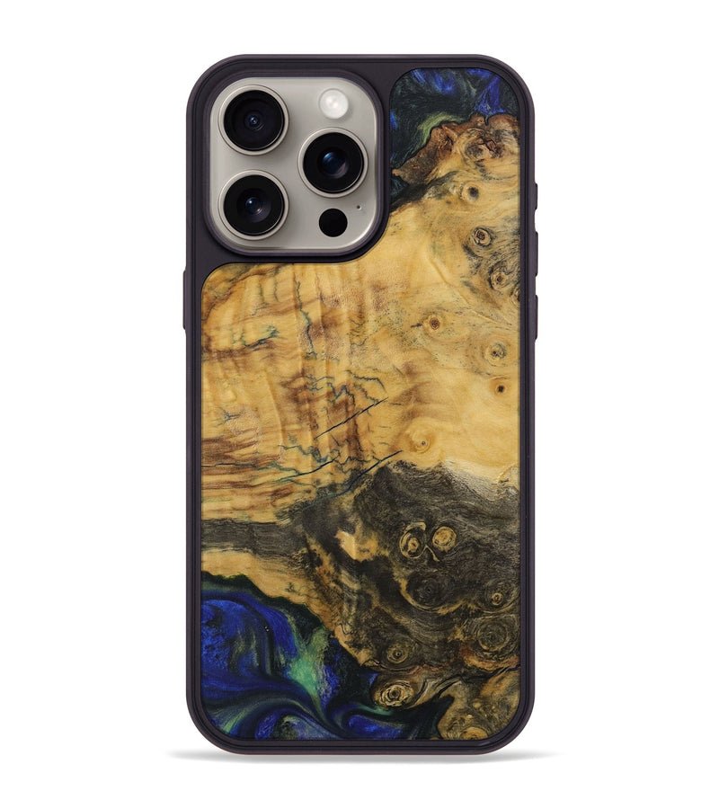 iPhone 15 Pro Max Wood Phone Case - Raju (Blue, 731317)