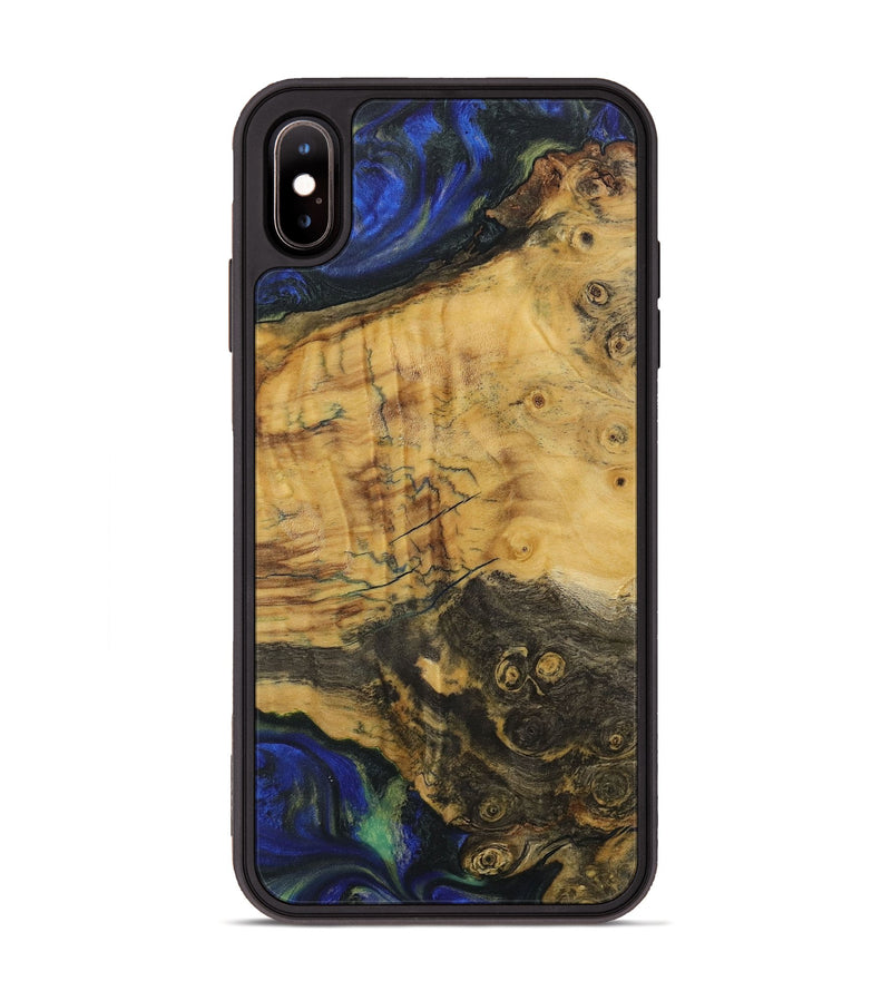 iPhone Xs Max Wood Phone Case - Raju (Blue, 731317)