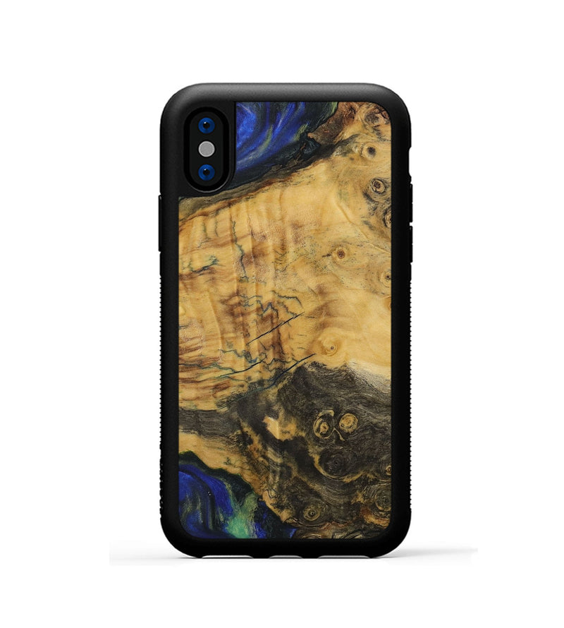 iPhone Xs Wood Phone Case - Raju (Blue, 731317)