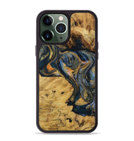 iPhone 13 Pro Max Wood Phone Case - Flying (Teal & Gold, 731319)