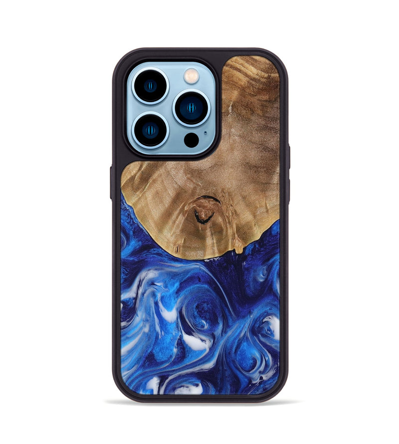 iPhone 14 Pro Wood Phone Case - Arah (Blue, 731321)