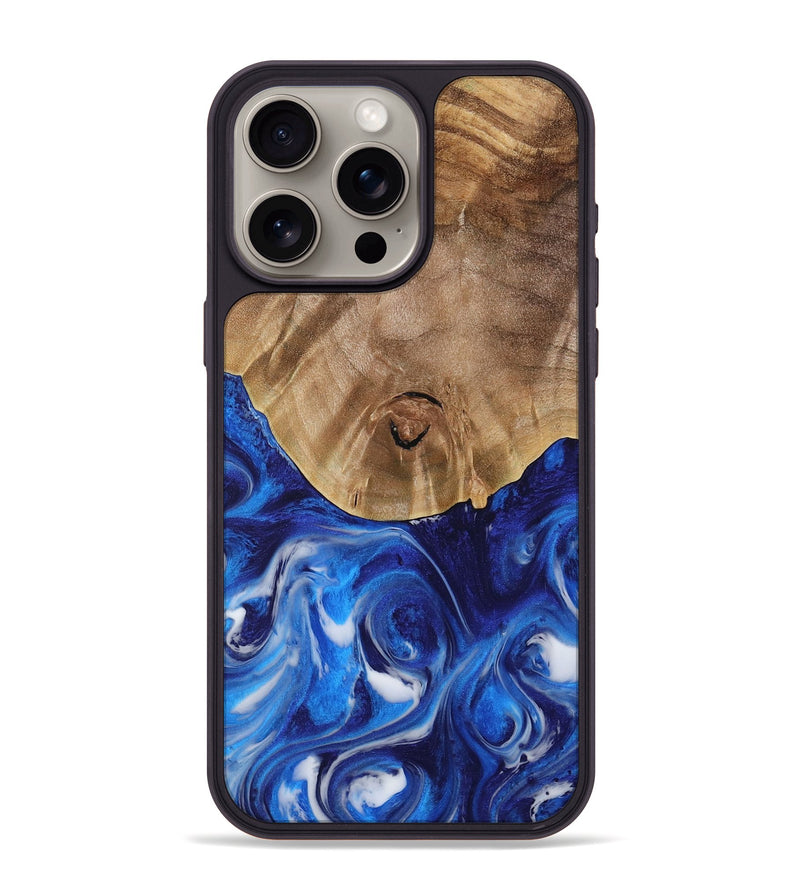 iPhone 15 Pro Max Wood Phone Case - Arah (Blue, 731321)