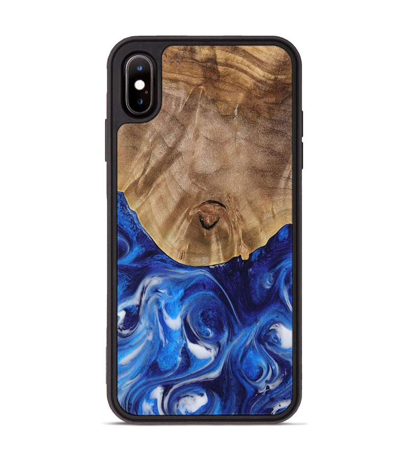 iPhone Xs Max Wood Phone Case - Arah (Blue, 731321)