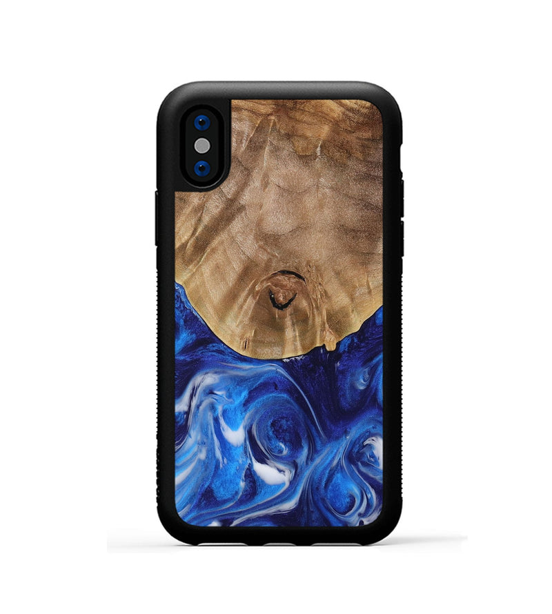 iPhone Xs Wood Phone Case - Arah (Blue, 731321)