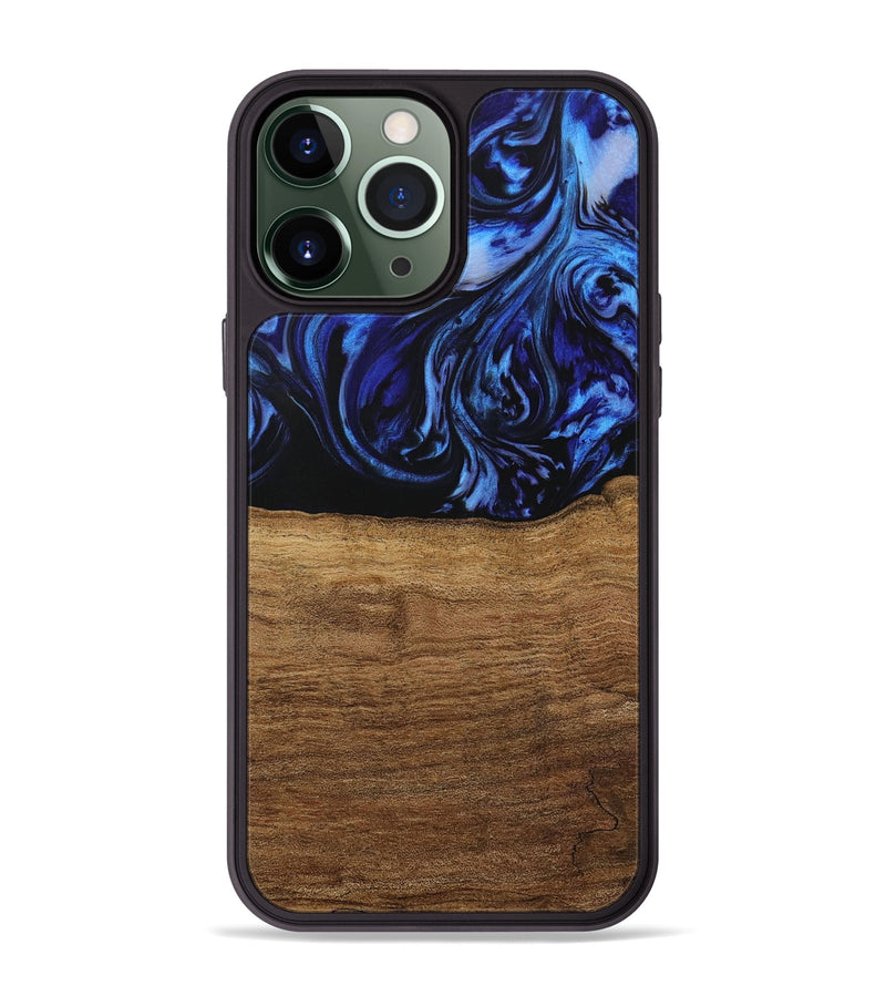 iPhone 13 Pro Max Wood Phone Case - Auston (Blue, 731323)