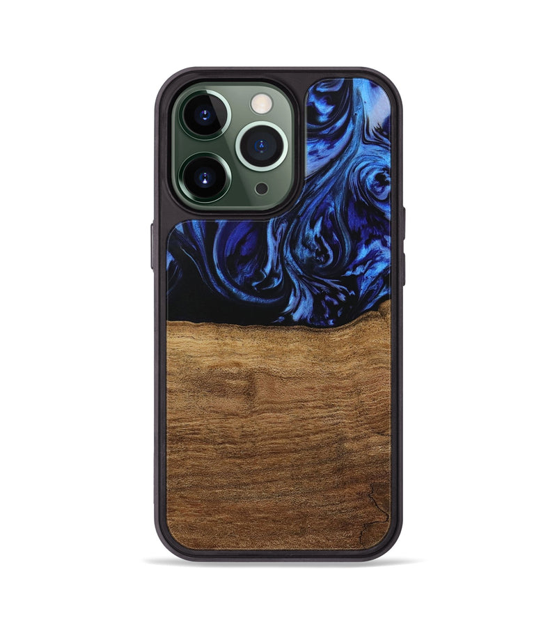 iPhone 13 Pro Wood Phone Case - Auston (Blue, 731323)