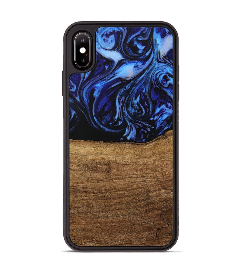 iPhone Xs Max Wood Phone Case - Auston (Blue, 731323)