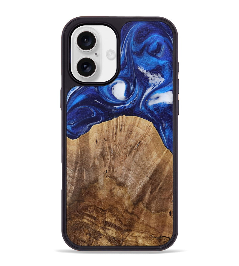 iPhone 16 Plus Wood Phone Case - Watson (Blue, 731324)