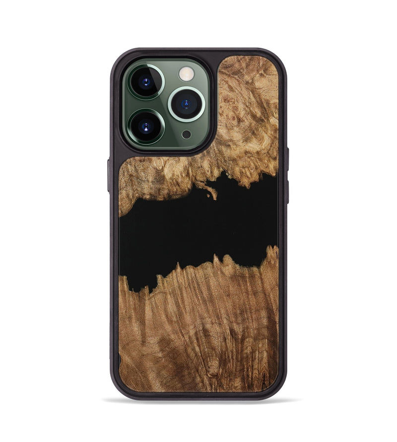 iPhone 13 Pro Wood Phone Case - Ilda (Pure Black, 731328)