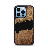 iPhone 14 Pro Wood Phone Case - Ilda (Pure Black, 731328)