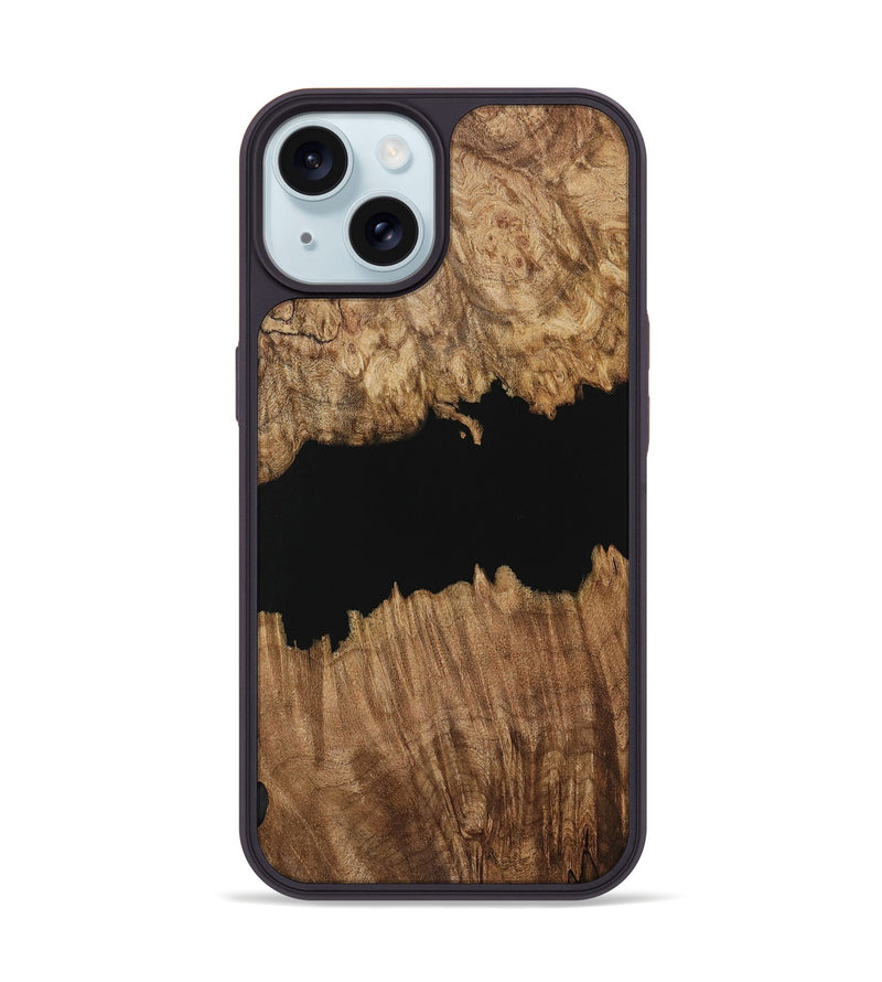 iPhone 15 Wood Phone Case - Ilda (Pure Black, 731328)