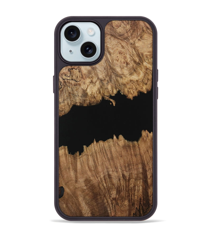 iPhone 15 Plus Wood Phone Case - Ilda (Pure Black, 731328)