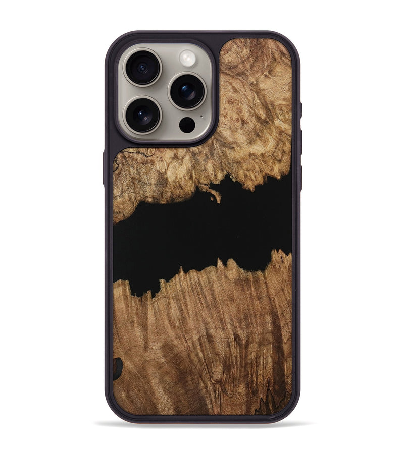 iPhone 15 Pro Max Wood Phone Case - Ilda (Pure Black, 731328)