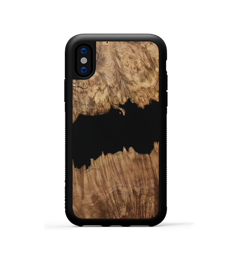 iPhone Xs Wood Phone Case - Ilda (Pure Black, 731328)