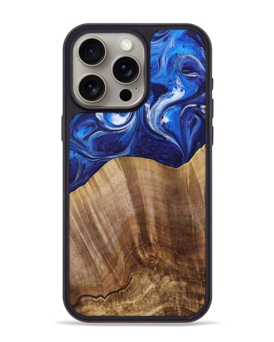 iPhone 15 Pro Max Wood Phone Case - Novelia (Blue, 731336)