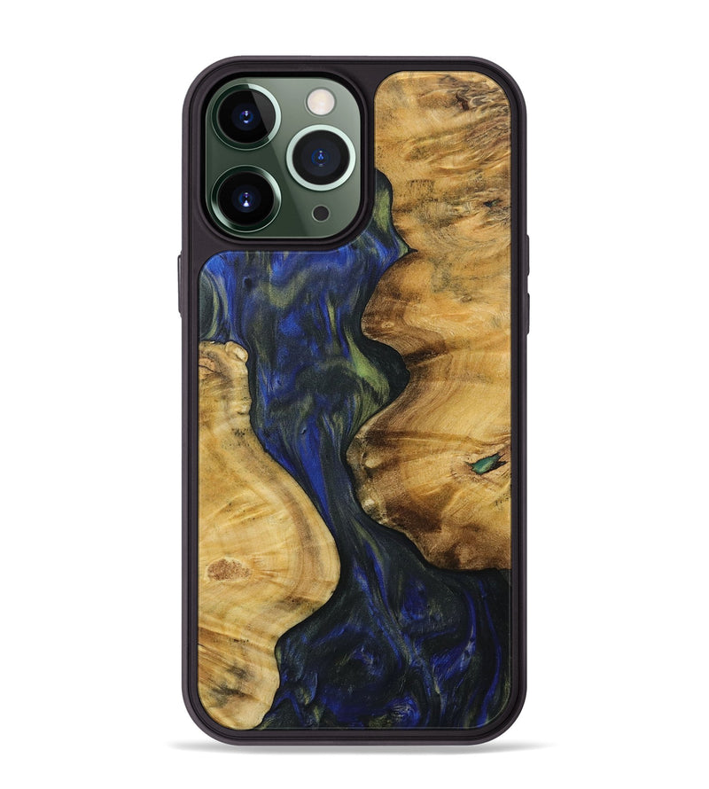 iPhone 13 Pro Max Wood Phone Case - Kessia (Blue, 731338)