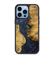 iPhone 14 Pro Max Wood Phone Case - Kessia (Blue, 731338)