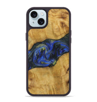 iPhone 15 Plus Wood Phone Case - Kanye (Blue, 731342)