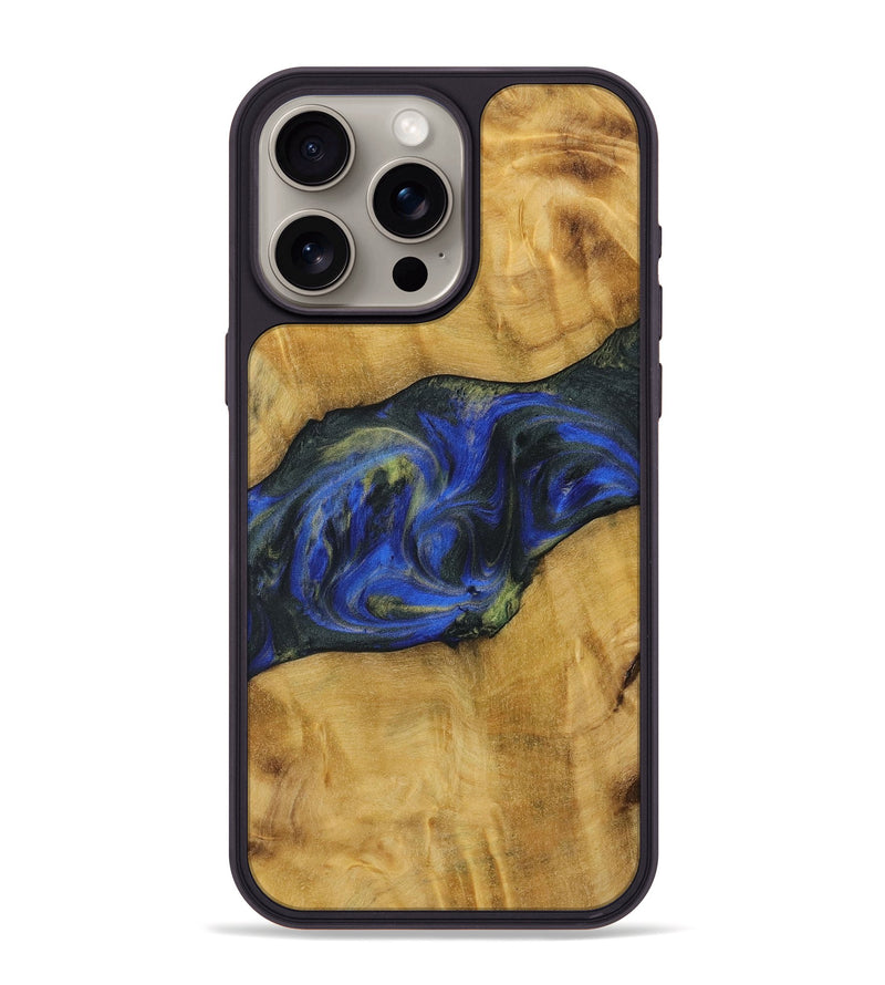 iPhone 15 Pro Max Wood Phone Case - Kanye (Blue, 731342)