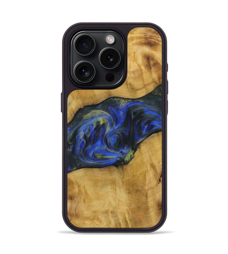 iPhone 15 Pro Wood Phone Case - Kanye (Blue, 731342)