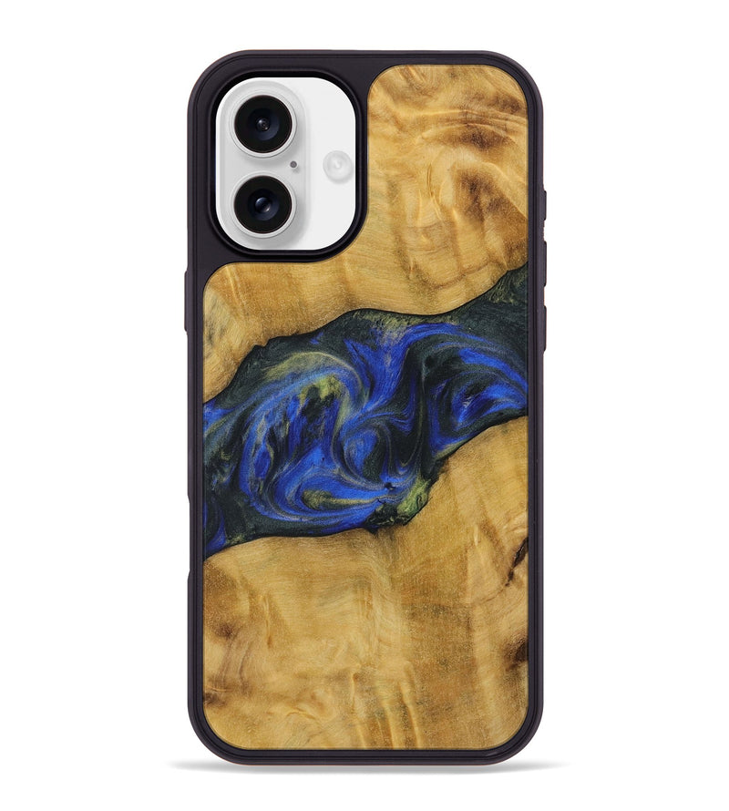 iPhone 16 Plus Wood Phone Case - Kanye (Blue, 731342)