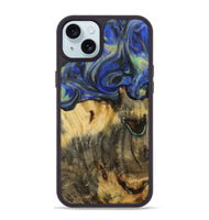 iPhone 15 Plus Wood Phone Case - Jesenia (Blue, 731343)