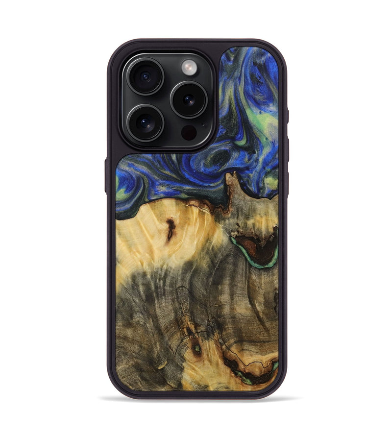 iPhone 15 Pro Wood Phone Case - Jesenia (Blue, 731343)