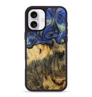 iPhone 16 Plus Wood Phone Case - Jesenia (Blue, 731343)