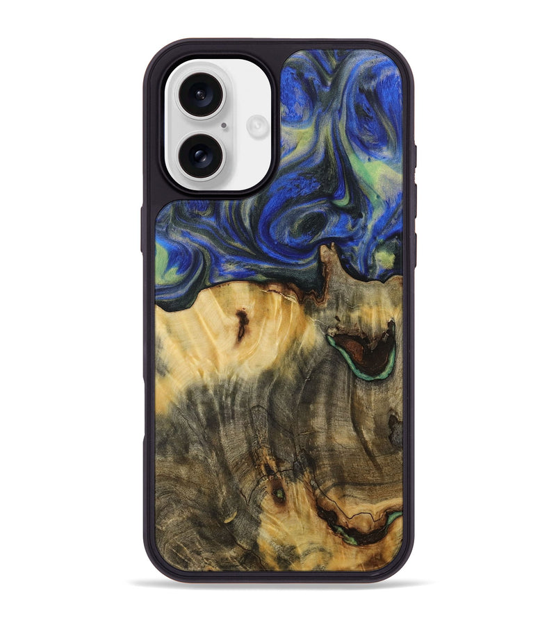 iPhone 16 Plus Wood Phone Case - Jesenia (Blue, 731343)