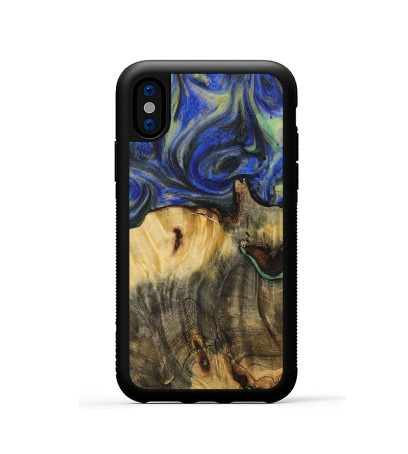 iPhone Xs Wood Phone Case - Jesenia (Blue, 731343)