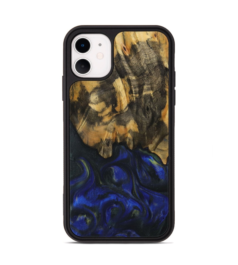 iPhone 11 Wood Phone Case - Ebbie (Blue, 731356)