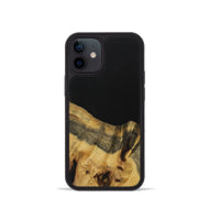 iPhone 12 mini Wood Phone Case - Kristan (Pure Black, 731365)