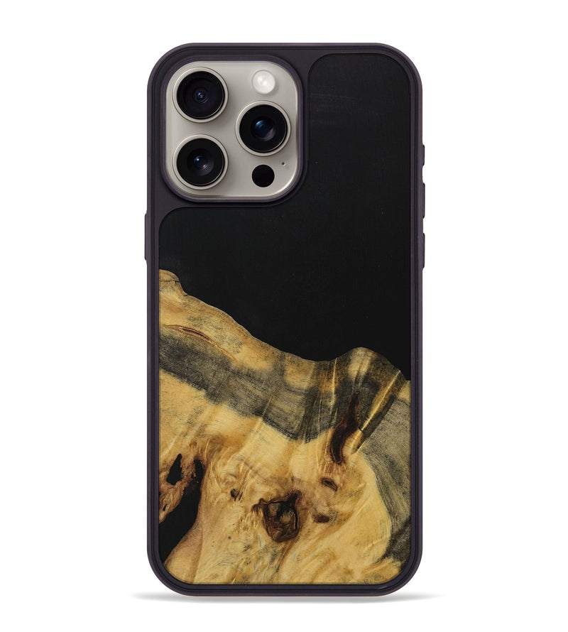 iPhone 15 Pro Max Wood Phone Case - Kristan (Pure Black, 731365)