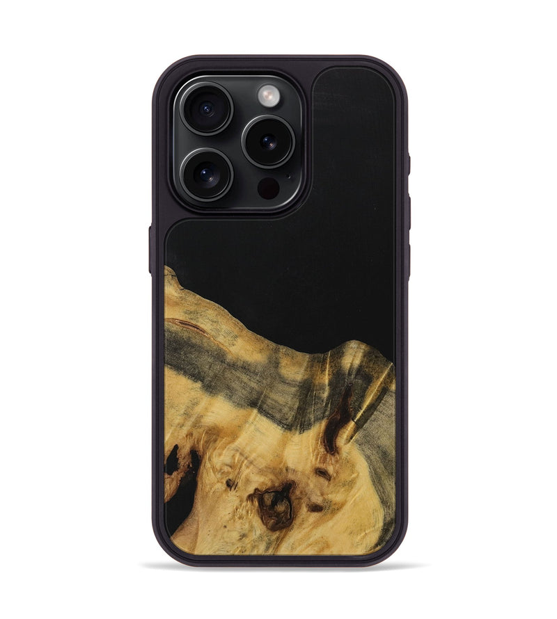 iPhone 15 Pro Wood Phone Case - Kristan (Pure Black, 731365)